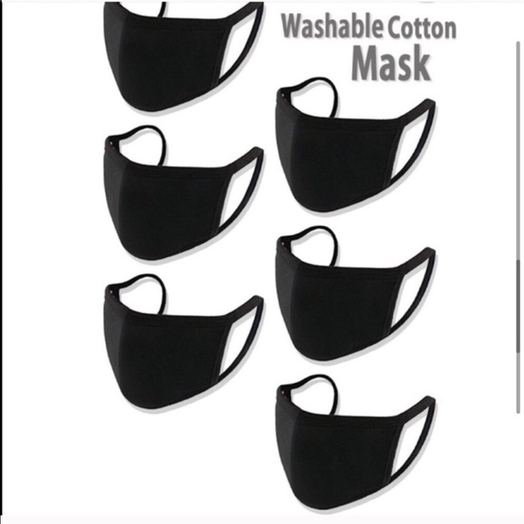 6 MADE IN USA, Black Washable Face Mask - Picture 2 of 6
